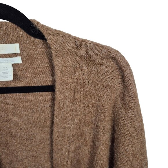 HM Sweater Womens M Brown Wool Alpaca Cardigan Open Front Oversized Cozy - Picture 7 of 7